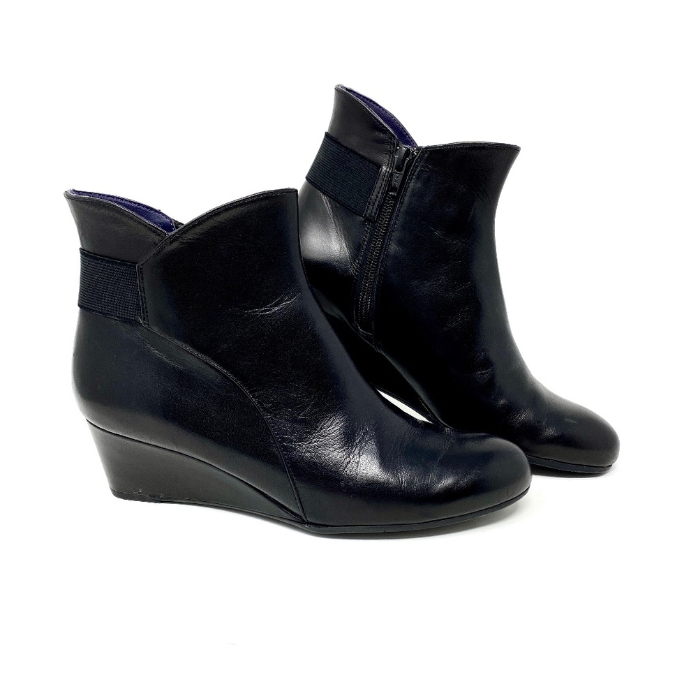 VANELI Leather Wedge Ankle Boots Womens US Size 7.5M